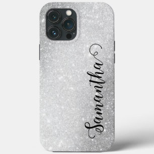 Eleganter Monogramm-Name Silver-Glitzer Case-Mate iPhone Hülle