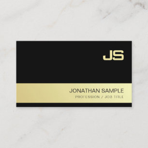 Eleganter Monogramm-Schwarz-Goldentwurfs-modischer Visitenkarte