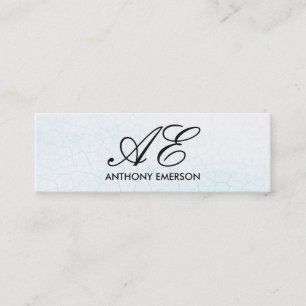 Eleganter Monogramm-Skript zeitgenössischer Hinter Mini Visitenkarte