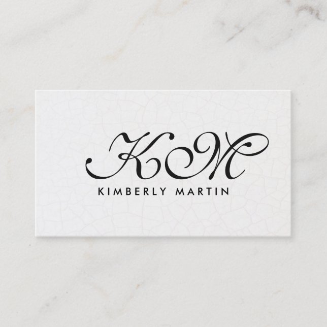 Eleganter Monogramm-Skript zeitgenössischer Hinter Visitenkarte (Vorderseite)