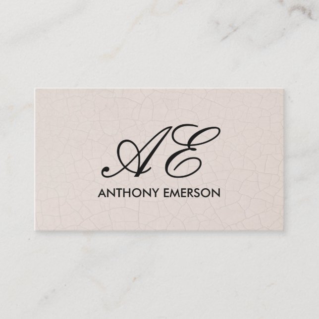Eleganter Monogramm-Skript zeitgenössischer Hinter Visitenkarte (Vorderseite)