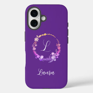 Eleganter Monogrammanfangsbuchstabe, kundenspezifi iPhone 16 Hülle