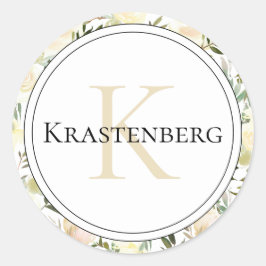 Eleganter Monogrammname für benutzerdefinierte Fam Runder Aufkleber