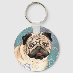 Eleganter Mops Schlüsselanhänger