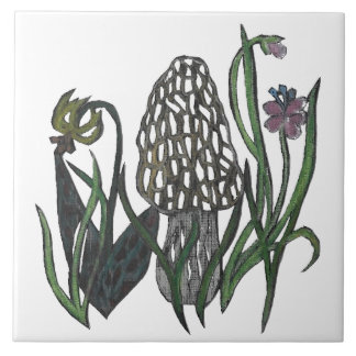 Eleganter Morchel-Pilz Trivet Fliese