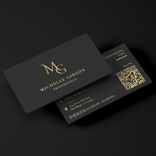 Eleganter Mortgage Broker Realtor Initialen Schwar Visitenkarte