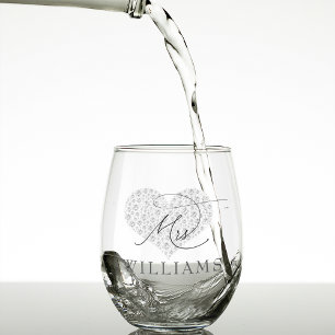 Eleganter Mr. und Mrs. personalisierter Weinglas Ohne Stiel