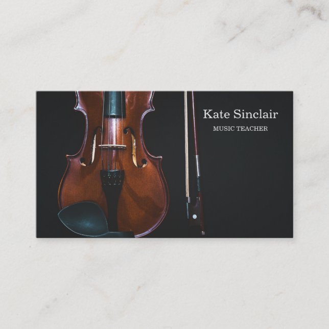 Eleganter Musiklehrer erhält musikalische Visitenk Visitenkarte (Vorderseite)