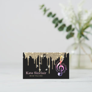 Eleganter Musiklehrer Klaviertasten Musikalisch Visitenkarte