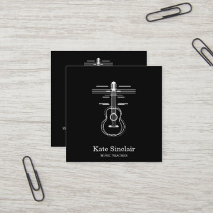 Eleganter Musiklehrer Piano Schlüssel Musikalisch Quadratische Visitenkarte