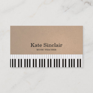 Eleganter Musiklehrer Piano Schlüssel Musikalisch Visitenkarte