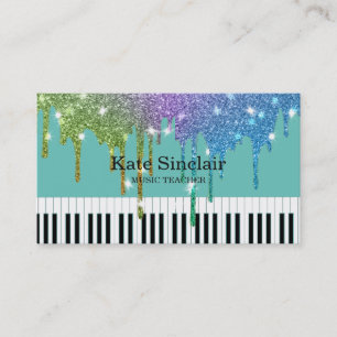 Eleganter Musiklehrer Piano Schlüssel Musikalisch Visitenkarte