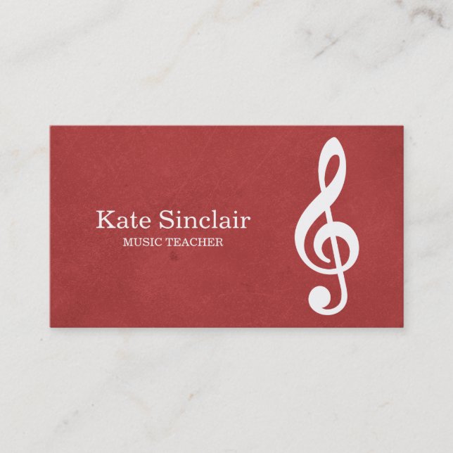 Eleganter Musiklehrer Piano Schlüssel Musikalisch Visitenkarte (Vorderseite)