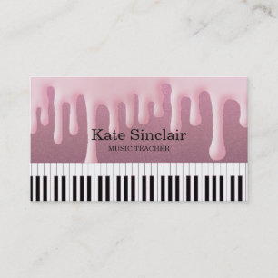 Eleganter Musiklehrer Piano Schlüssel Musikalisch Visitenkarte