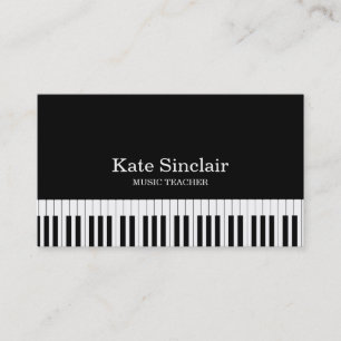 Eleganter Musiklehrer Piano Schlüssel Musikalisch Visitenkarte