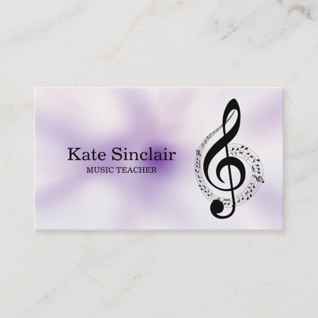 Eleganter Musiklehrer Piano Schlüssel Musikalisch Visitenkarte (Vorderseite)