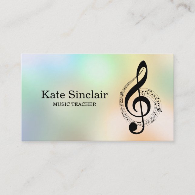 Eleganter Musiklehrer Piano Schlüssel Musikalisch Visitenkarte (Vorderseite)