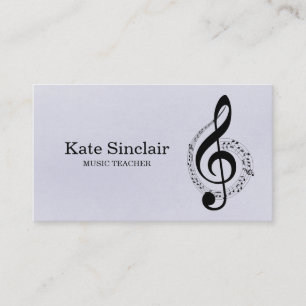 Eleganter Musiklehrer Piano Schlüssel Musikalisch Visitenkarte
