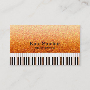 Eleganter Musiklehrer Piano Schlüssel Musikalisch Visitenkarte