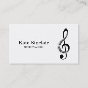 Eleganter Musiklehrer Piano Schlüssel Musikalische Visitenkarte