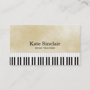 Eleganter Musiklehrer Piano Schlüssel Musikalische Visitenkarte