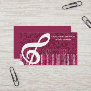 Eleganter Musikpianolehrer Musiklehrer Visitenkarte