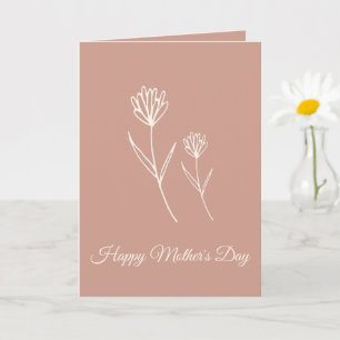 Eleganter Muttertag Dusty Rose Einfache Blumen Karte