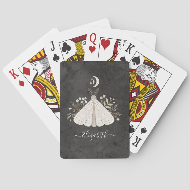 Eleganter, mystischer Himmelsmond Spielkarten (Rückseite)