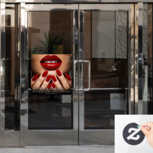 Eleganter Nägel-Wellness-Center machen Salon-Tür i Fensteraufkleber