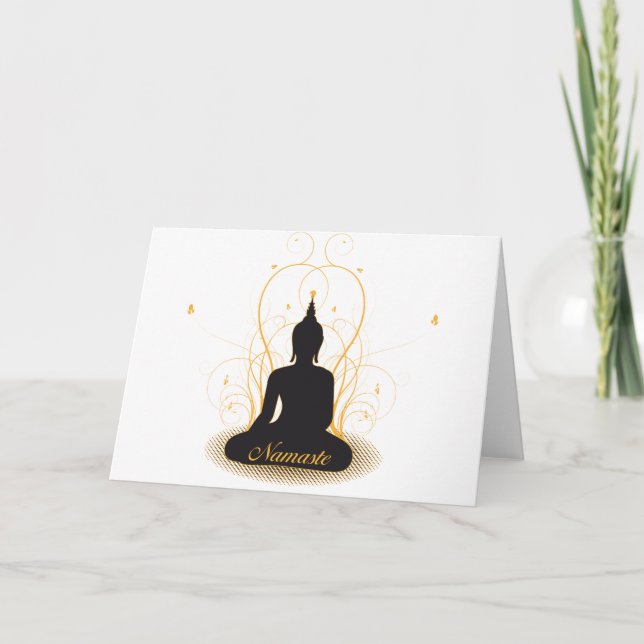 Eleganter Namaste Buddha Karte (Vorderseite)