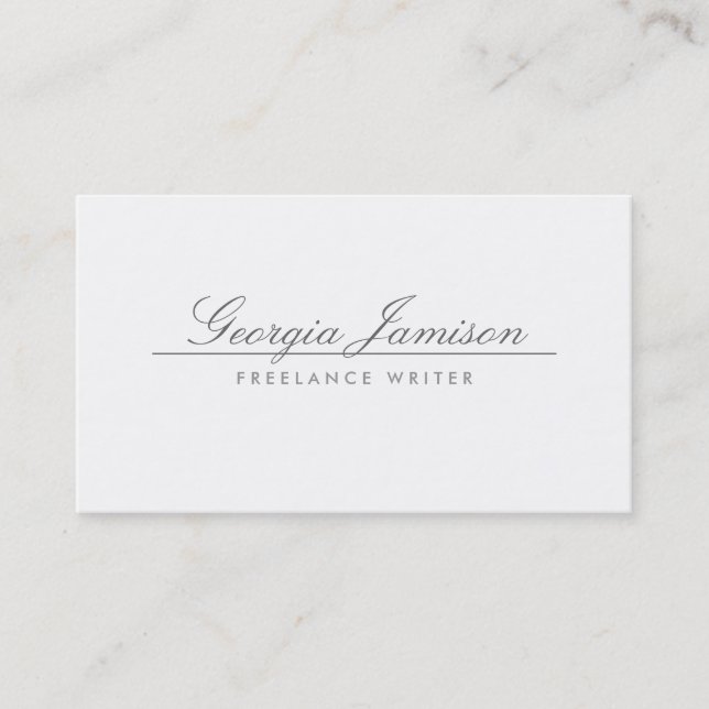ELEGANTER NAME AUF DER WEISSER-Designer-Visitenkar Visitenkarte (Vorderseite)