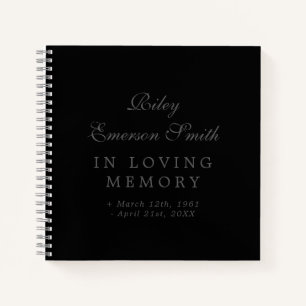 Eleganter Name Black in Love Memory Gast Book Notizbuch
