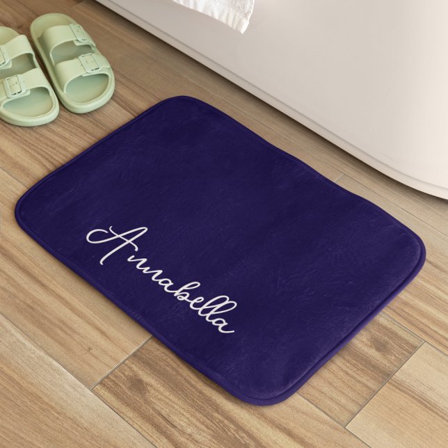 Eleganter Name Blau Badematte (Von Creator hochgeladen)