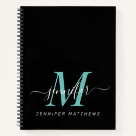 Eleganter Name der Aquamarinen Personalisierten Mo Notizbuch