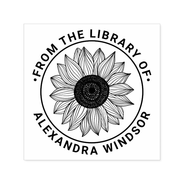Eleganter Name der Blumenbibliothek Permastempel (Design)