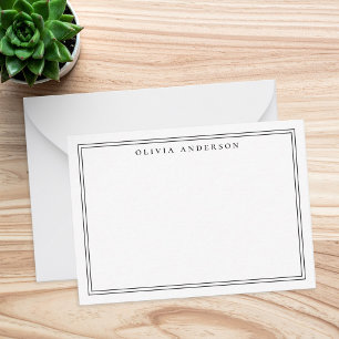 Eleganter Name der Minimalistischen Schwarzen Gren Mitteilungskarte