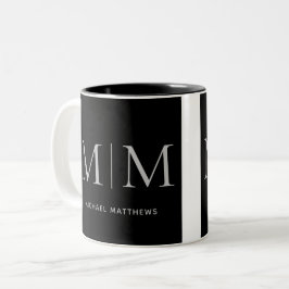 Eleganter Name der Personalisierten Schwarzen Mask Zweifarbige Tasse