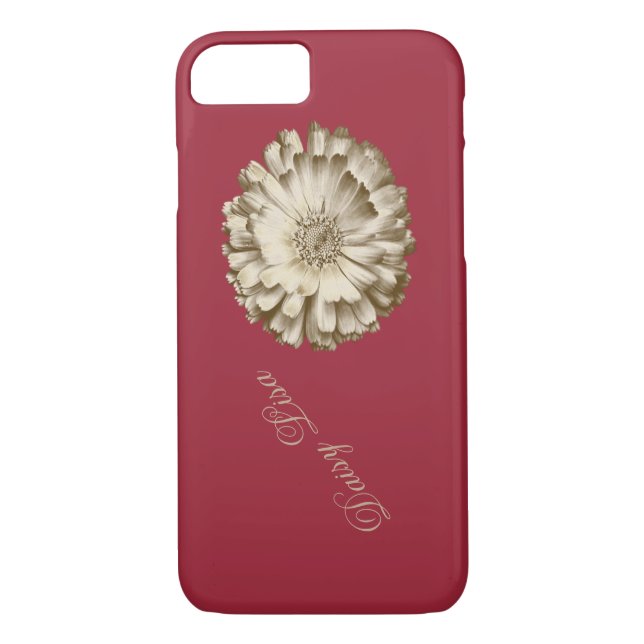 Eleganter Name der Roten Sonnenblume Personalisier Case-Mate iPhone Hülle (Rückseite)