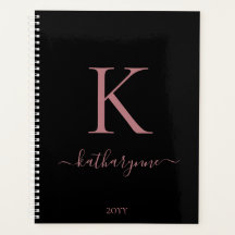 Eleganter Name der Schwarz-Rosa-Gold-Monogramm