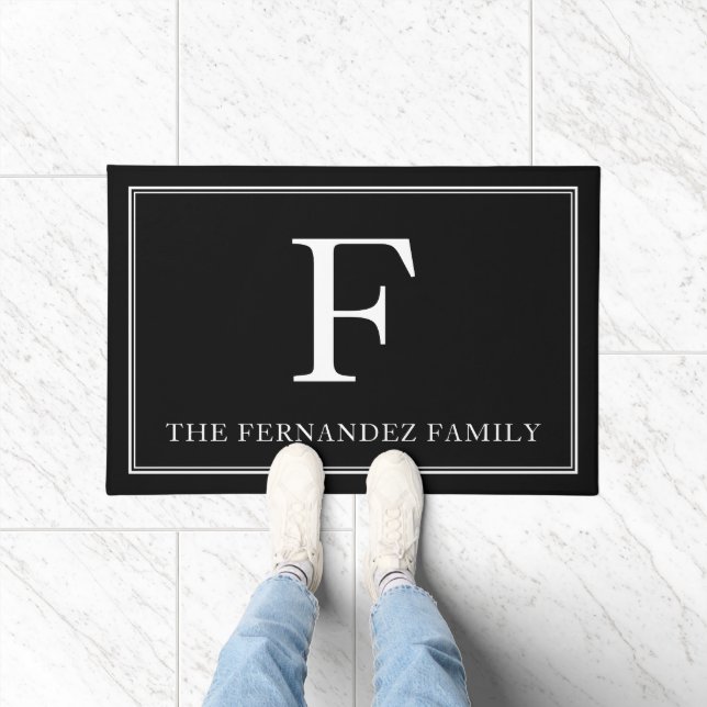 Eleganter Name der schwarzen Familie Fußmatte (Indoor)