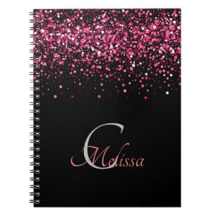 Eleganter Name der Schwarzen Rose  Notizblock