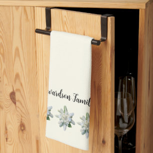 Eleganter Name der Schweizer Edelweiss-Blume Geschirrtuch