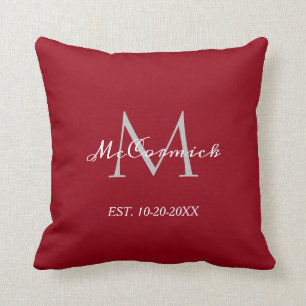 Eleganter Name der Weihnachtsfamilie Monogramm Dun Kissen