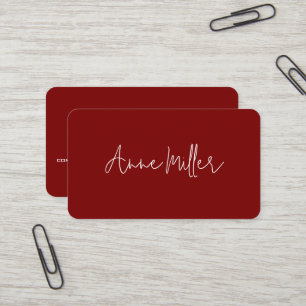 Eleganter Name der weißen Kalligraphie auf dunkelr Visitenkarte