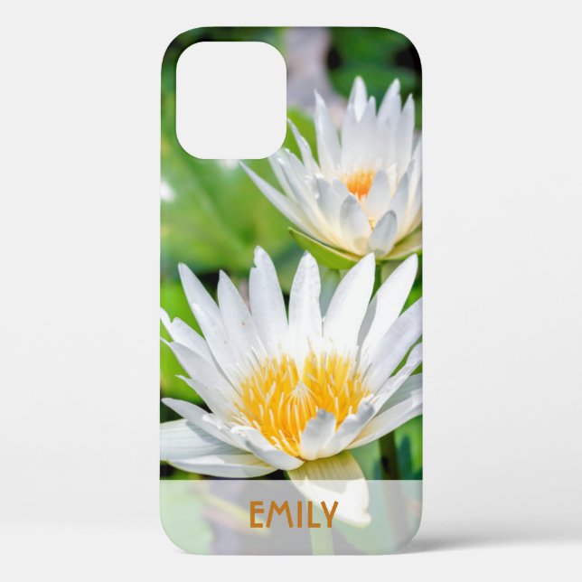 Eleganter Name der White Lotus Blume Personalisier Case-Mate iPhone Hülle (Rückseite)
