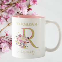 Eleganter Name des Floral Gold Pink, benutzerdefin