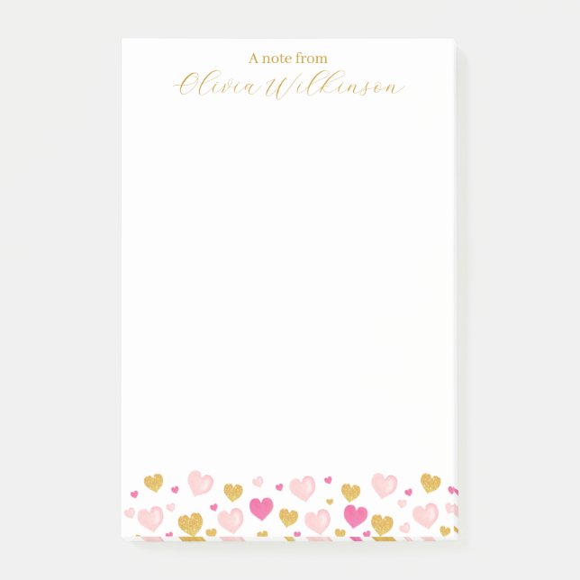 Eleganter Name des Goldenen Skripts| Wasserhortart Post-it Klebezettel (Vorderseite)