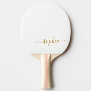 Eleganter Name des Monogramms für Gold-Script Tischtennis Schläger
