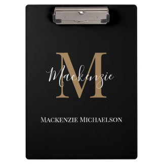 Eleganter Name des Personalisierten Monogrammes Klemmbrett