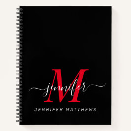 Eleganter Name des Personalisierten Monogrammes Notizbuch